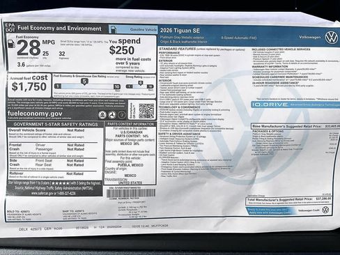 New 2026 Volkswagen Tiguan SE image 19