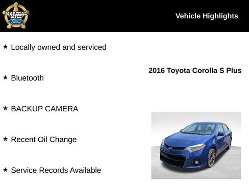 Used 2016 Toyota Corolla S FWD image 2