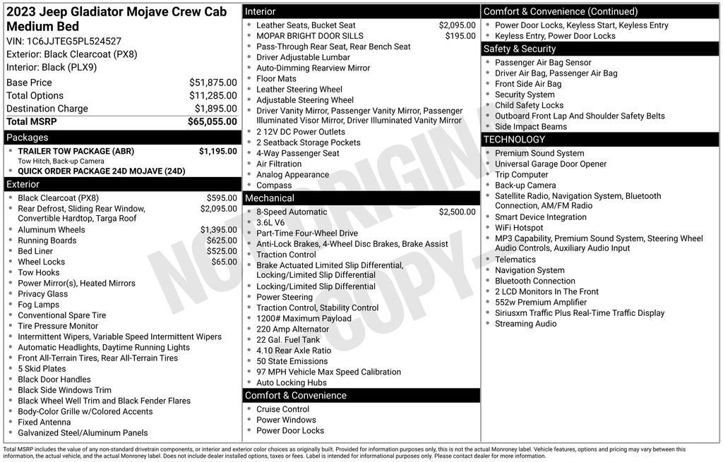 Used 2023 Jeep Gladiator Mojave w/ Trailer Tow Package AWD/4WD image 6