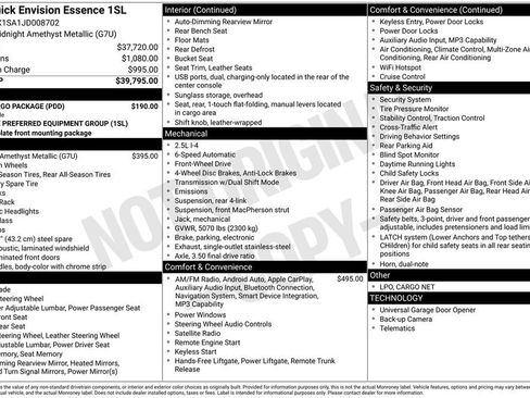 Used 2018 Buick Envision Essence w/ LPO, Cargo Package FWD image 6