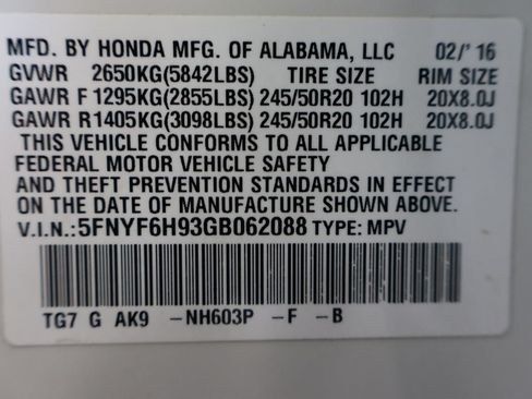 Used 2016 Honda Pilot Touring image 49
