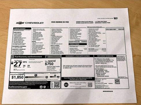 New 2026 Chevrolet Equinox RS w/ Convenience Package III image 13