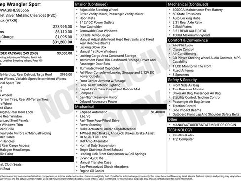 Used 2017 Jeep Wrangler Sport w/ Quick Order Package 24S image 27