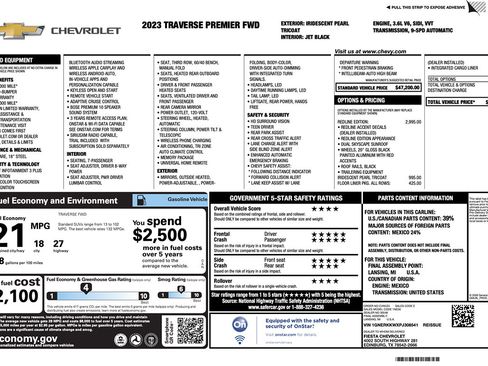 Used 2023 Chevrolet Traverse Premier w/ Redline Edition FWD image 2