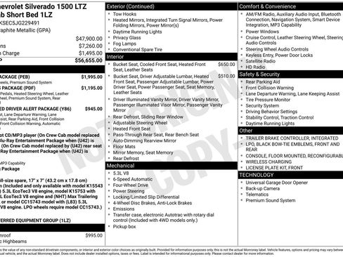 Used 2018 Chevrolet Silverado 1500 LTZ w/ Sport Package image 3