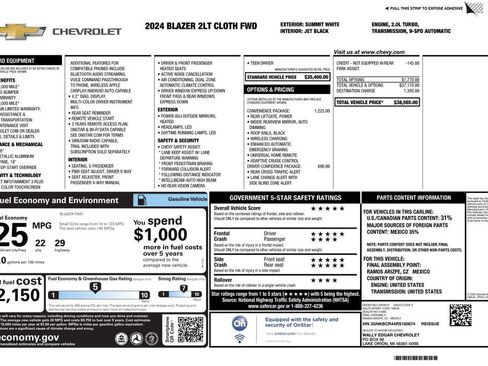 Used 2024 Chevrolet Blazer LT w/ Convenience Package image 3