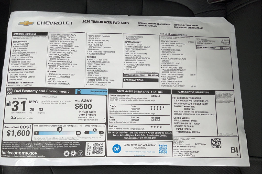 New 2026 Chevrolet TrailBlazer ACTIV w/ Convenience Package FWD image 20