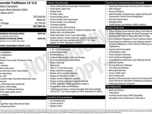 New 2026 Chevrolet TrailBlazer LS w/ LS Convenience Package AWD/4WD image 10