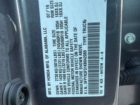 Used 2019 Honda Ridgeline RTL image 29