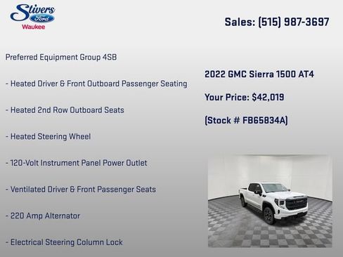Used 2022 GMC Sierra 1500 AT4 w/ AT4 Preferred Package AWD/4WD image 28