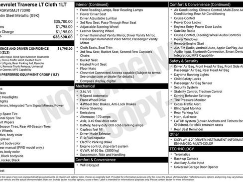 Certified 2021 Chevrolet Traverse LT image 10