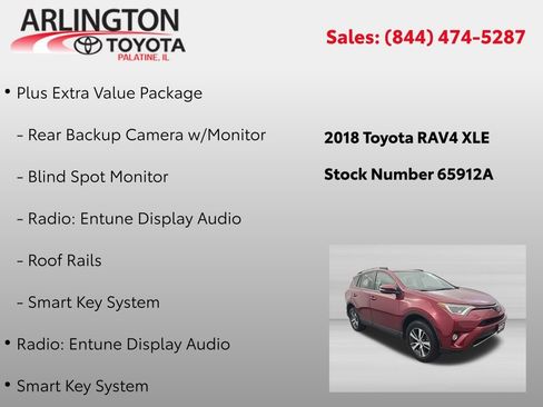 Used 2018 Toyota RAV4 XLE w/ Plus Extra Value Package FWD image 2