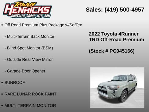 Used 2022 Toyota 4Runner TRD Off-Road Premium AWD/4WD image 10