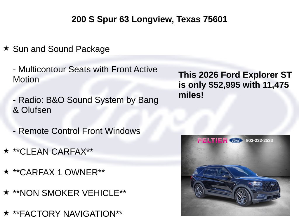 Certified 2026 Ford Explorer ST w/ Sun And Sound Package AWD/4WD image 10