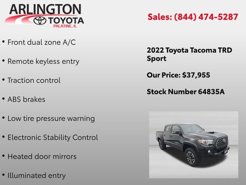 Used 2022 Toyota Tacoma TRD Sport AWD/4WD image 4