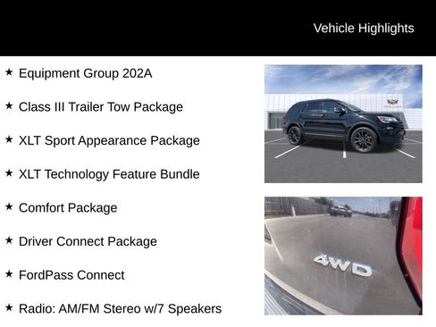 Used 2019 Ford Explorer XLT w/ Equipment Group 202A AWD/4WD image 10