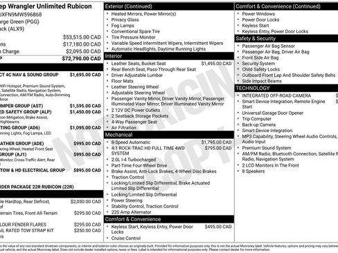 Used 2021 Jeep Wrangler Unlimited Rubicon w/ Uconnect 4C Nav & Sound Group AWD/4WD image 38