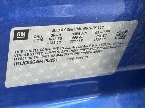 Used 2016 Chevrolet Sonic LT FWD image 21