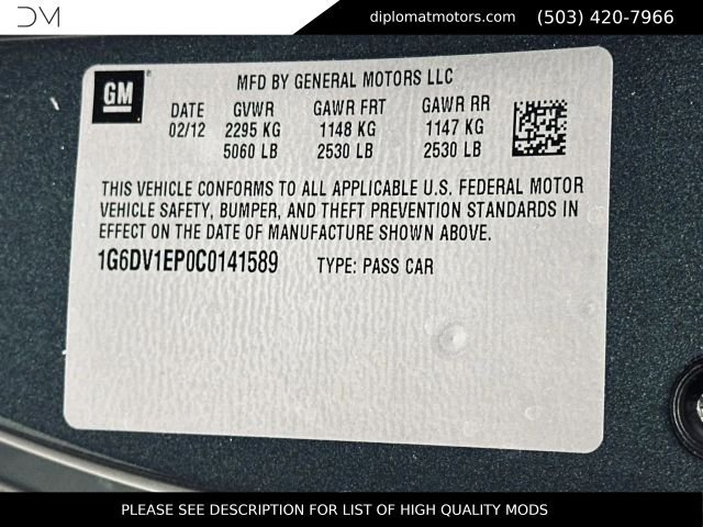 Used 2012 Cadillac CTS V w/ Wood Trim Package RWD image 46