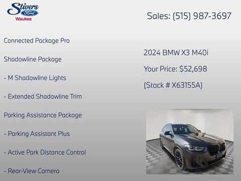 Used 2024 BMW X3 M40i w/ Premium Package image 7