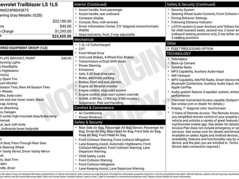 Certified 2023 Chevrolet TrailBlazer LS FWD image 29