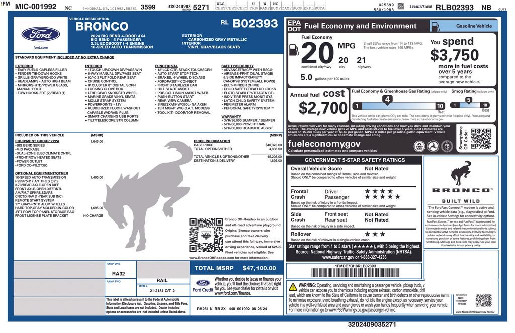 Used 2024 Ford Bronco Big Bend AWD/4WD image 6