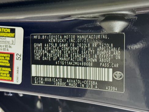 Used 2021 Toyota Camry SE FWD image 37