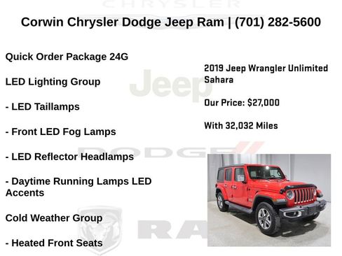 Used 2019 Jeep Wrangler Unlimited Sahara w/ Uconnect 4C Nav & Sound Group AWD/4WD image 6