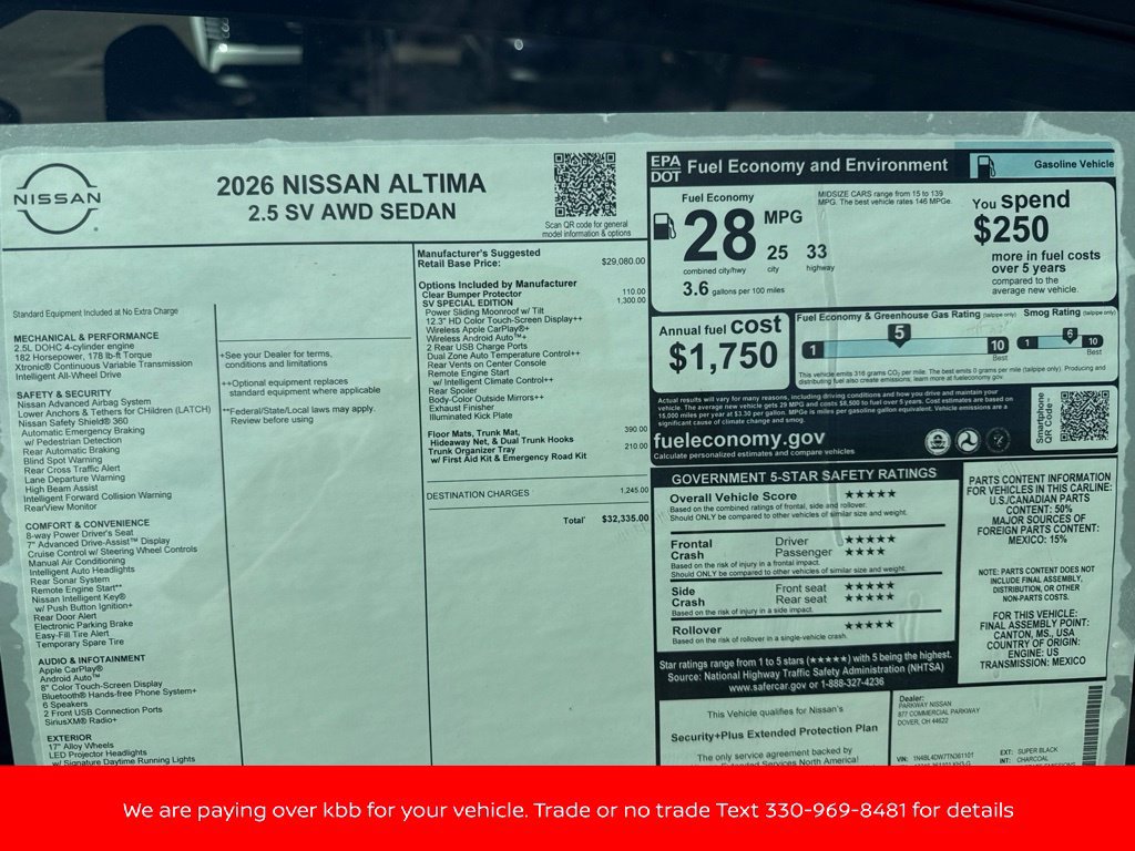 New 2026 Nissan Altima 2.5 SV w/ SV Special Edition Package AWD/4WD image 43