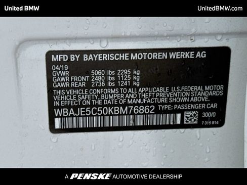 Used 2019 BMW 540i RWD image 14