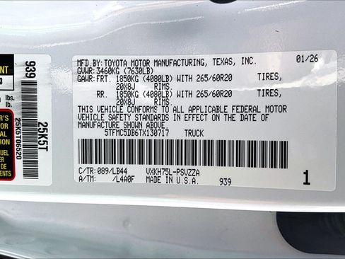 Used 2026 Toyota Tundra 1794 Edition w/ Tow Tech Package AWD/4WD image 30