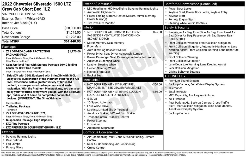 Used 2022 Chevrolet Silverado 1500 LTZ AWD/4WD image 25