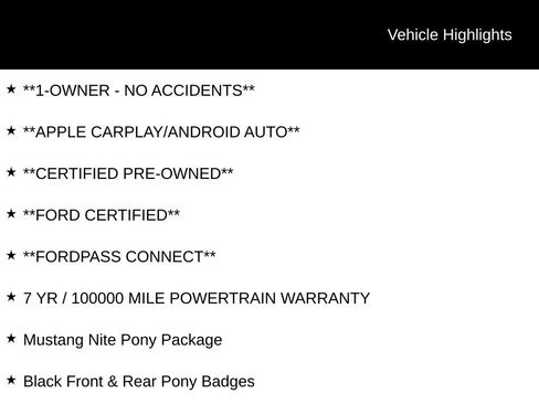 Certified 2025 Ford Mustang Convertible w/ Mustang Nite Pony Package RWD image 10