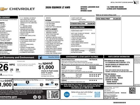 New 2026 Chevrolet Equinox LT w/ Safety and Technology Package AWD/4WD image 2