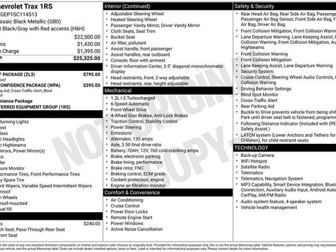 Used 2025 Chevrolet Trax RS w/ Sunroof Package FWD image 4