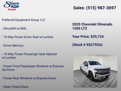 Used 2020 Chevrolet Silverado 1500 LTZ w/ LTZ Plus Package AWD/4WD image 8