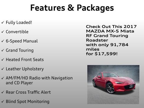 Used 2017 MAZDA MX-5 Miata RF Grand Touring RWD image 4