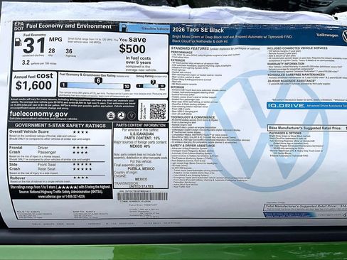 New 2026 Volkswagen Taos SE image 19