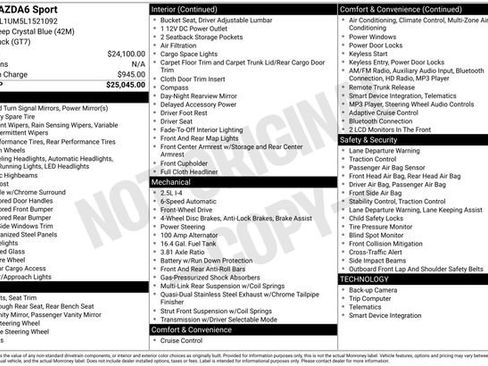 Used 2020 MAZDA MAZDA6 Sport image 7