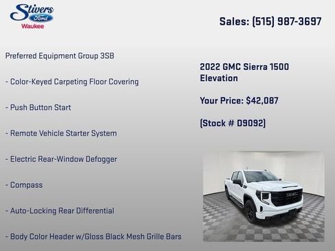 Used 2022 GMC Sierra 1500 Elevation w/ Preferred Package AWD/4WD image 16