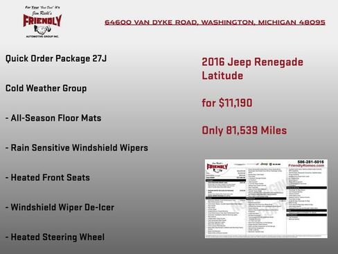 Used 2016 Jeep Renegade Latitude w/ Cold Weather Group image 3