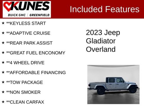 Used 2023 Jeep Gladiator Overland AWD/4WD image 3