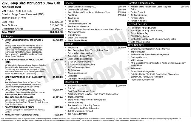 Used 2023 Jeep Gladiator Sport AWD/4WD image 32