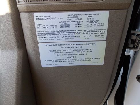 Used 2018 Ford E-350 and Econoline 350 Super Duty w/ Motorhome Prep Package image 9