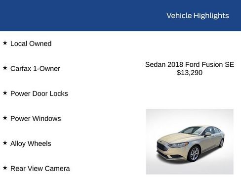 Used 2018 Ford Fusion SE w/ Fusion SE Technology Package image 2