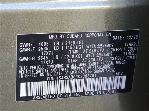 Used 2019 Subaru Outback 2.5i AWD/4WD image 22
