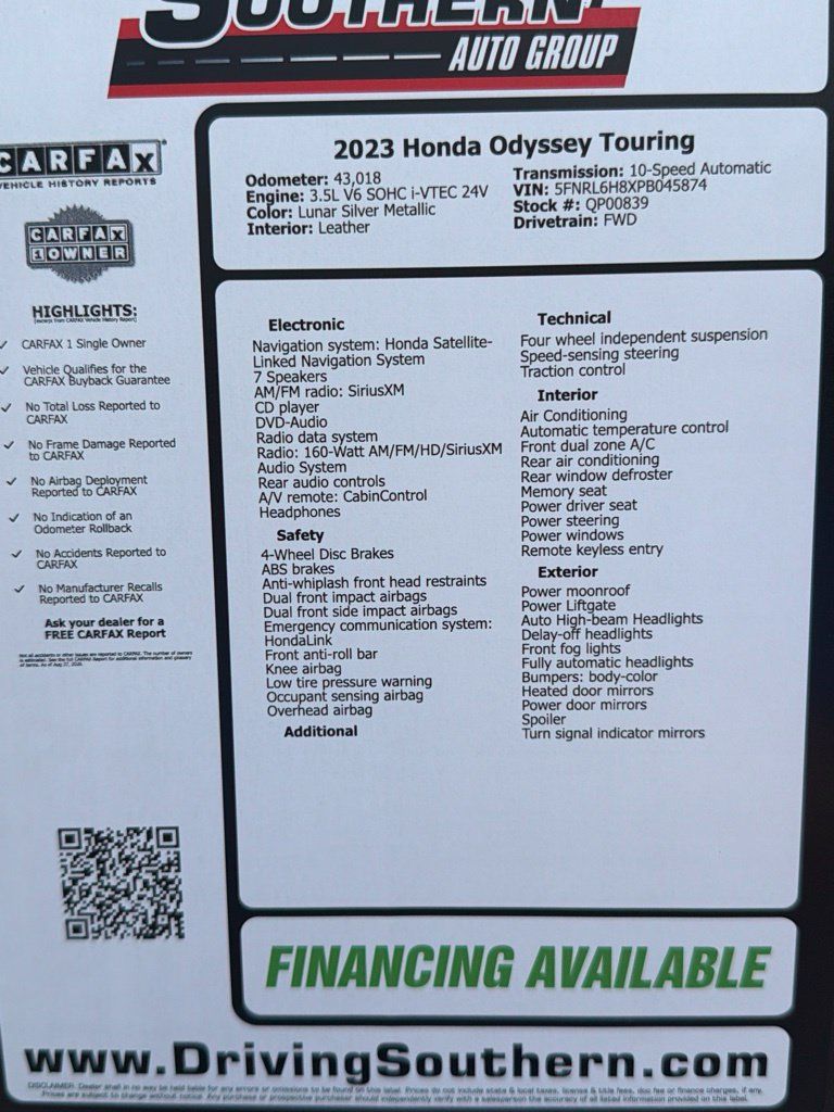 Used 2023 Honda Odyssey Touring image 14