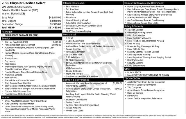New 2025 Chrysler Pacifica Select AWD/4WD image 51