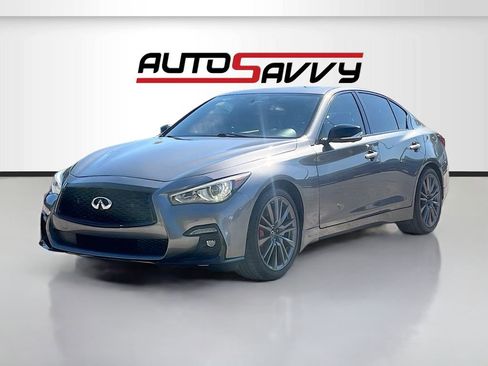 Used 2022 INFINITI Q50 Red Sport 400 w/ Carbon Fiber Package RWD image 3