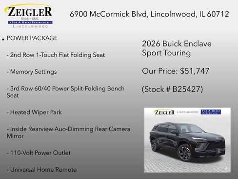 New 2026 Buick Enclave Sport Touring w/ Power Package AWD/4WD image 6